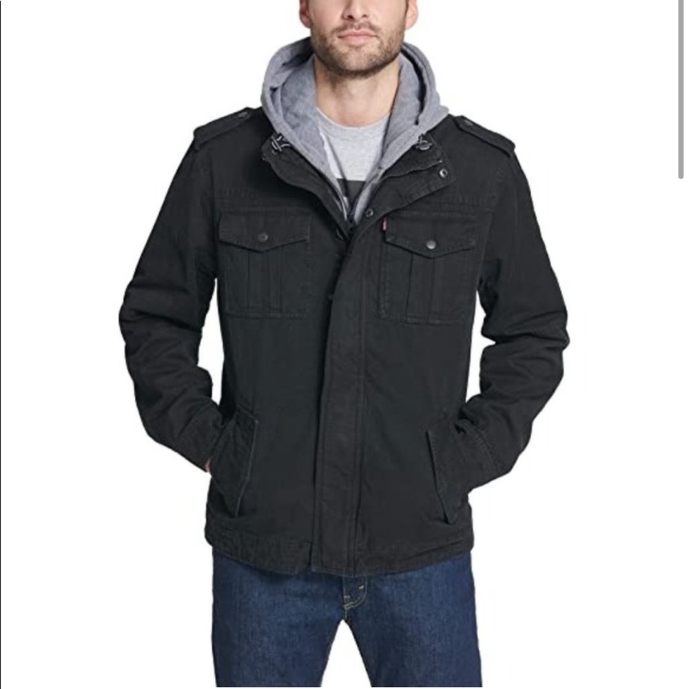 Levi’s Hooded Sherpa Lined Jacket Size XL